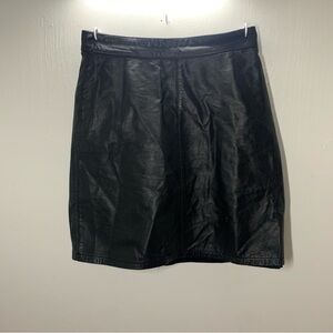 Vintage Pelle Authentic Black Leather Skirt size 9/10 90’s Fashion